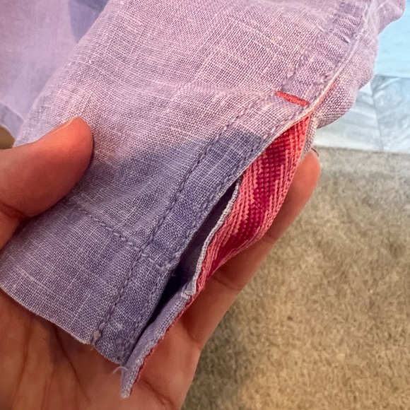 Tommy Bahama Men’s Lilac 100% Linen Short Sleeve Shirt Size XXL EUC - Picture 5 of 7